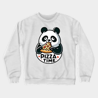 panda eat slice a pizza Crewneck Sweatshirt